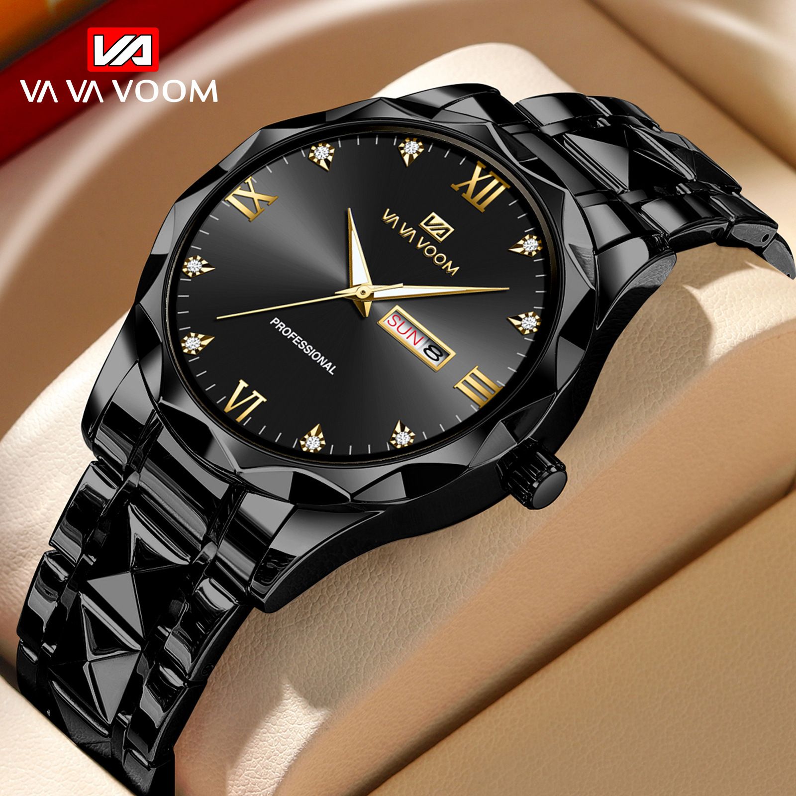 New Winner Mechanical Watch Men's Fashion Leisure  Classic Fashion Hollow Water Diamond Manual Mechanical Watch Men's Business Watch Waterproof Night Glow Calendar Watch Cool Boys Fashion Watch
