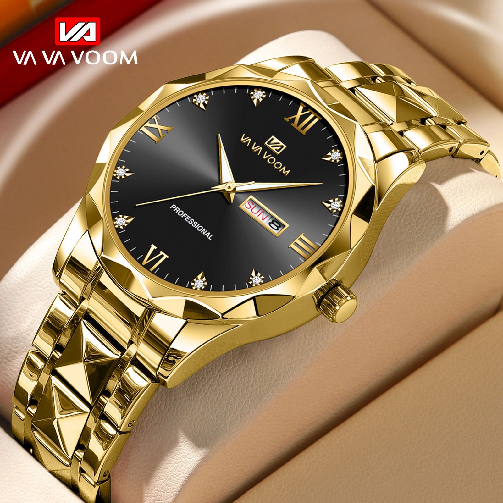 New Winner Mechanical Watch Men's Fashion Leisure  Classic Fashion Hollow Water Diamond Manual Mechanical Watch Men's Business Watch Waterproof Night Glow Calendar Watch Cool Boys Fashion Watch