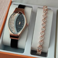 Women's Fashion Luxury Watch Women's Bracelet Clock Oval Water Diamond Sports Quartz Watch Watch Daily Leisure Simple Water Diamond Watch Women's Watch