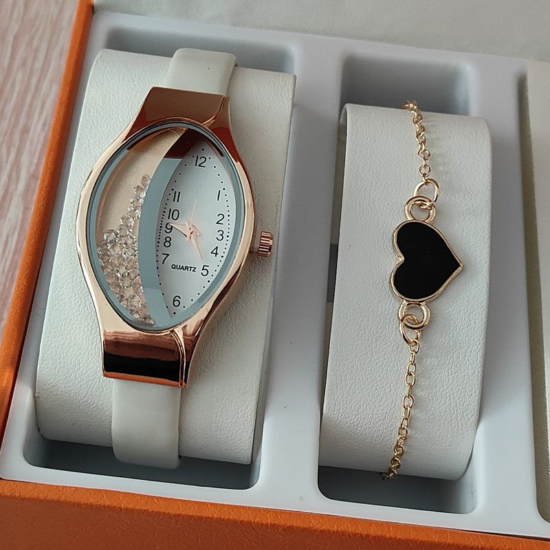 Women's Fashion Luxury Watch Women's Bracelet Clock Oval Water Diamond Sports Quartz Watch Watch Daily Leisure Simple Water Diamond Watch Women's Watch