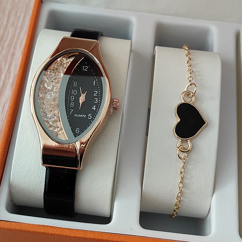 Women's Fashion Luxury Watch Women's Bracelet Clock Oval Water Diamond Sports Quartz Watch Watch Daily Leisure Simple Water Diamond Watch Women's Watch