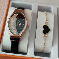 Women's Fashion Luxury Watch Women's Bracelet Clock Oval Water Diamond Sports Quartz Watch Watch Daily Leisure Simple Water Diamond Watch Women's Watch