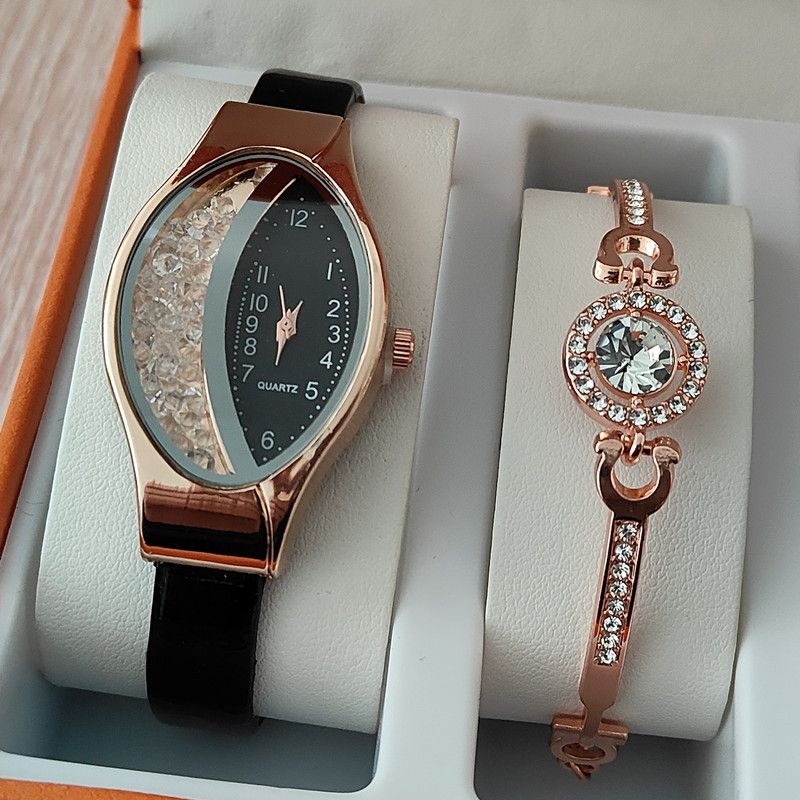 Women's Fashion Luxury Watch Women's Bracelet Clock Oval Water Diamond Sports Quartz Watch Watch Daily Leisure Simple Water Diamond Watch Women's Watch