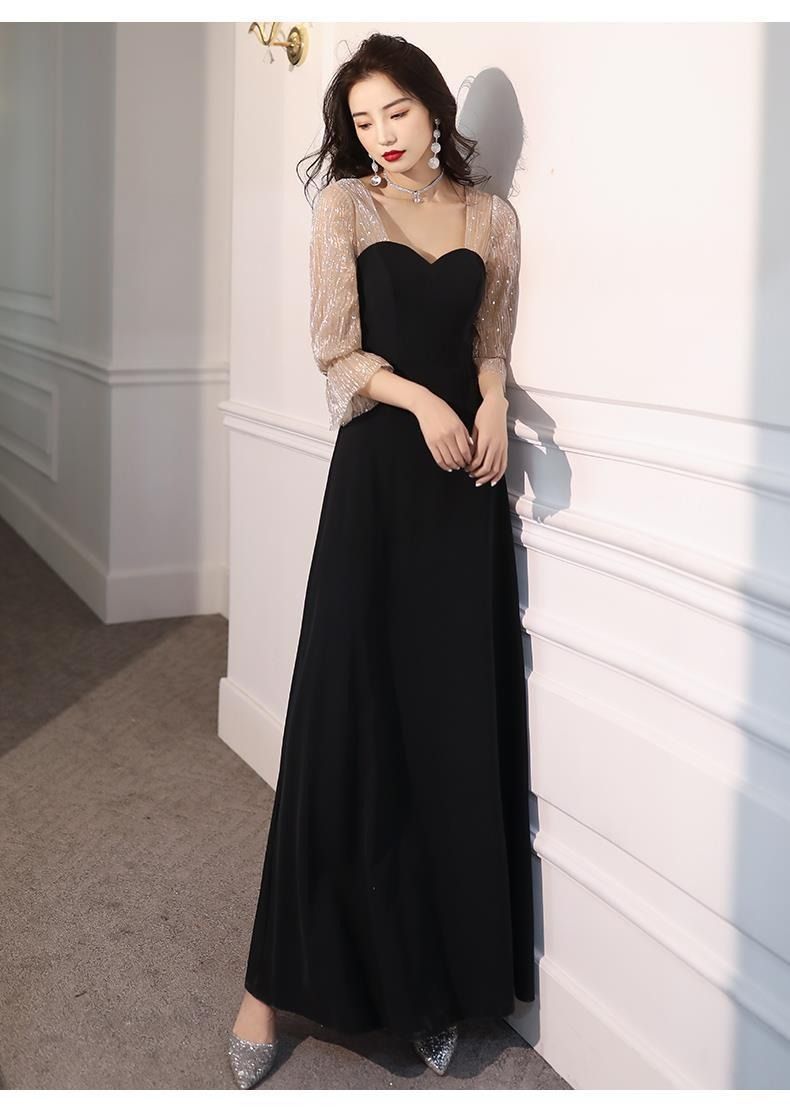2024 Spring / Summer Long-sleeved New High-end Atmosphere Show Temperament Daily Wear Long Birthday Party Dress Long Dress Three-dimensional Tailoring Slim Soft Comfortable Dignified Atmospheric