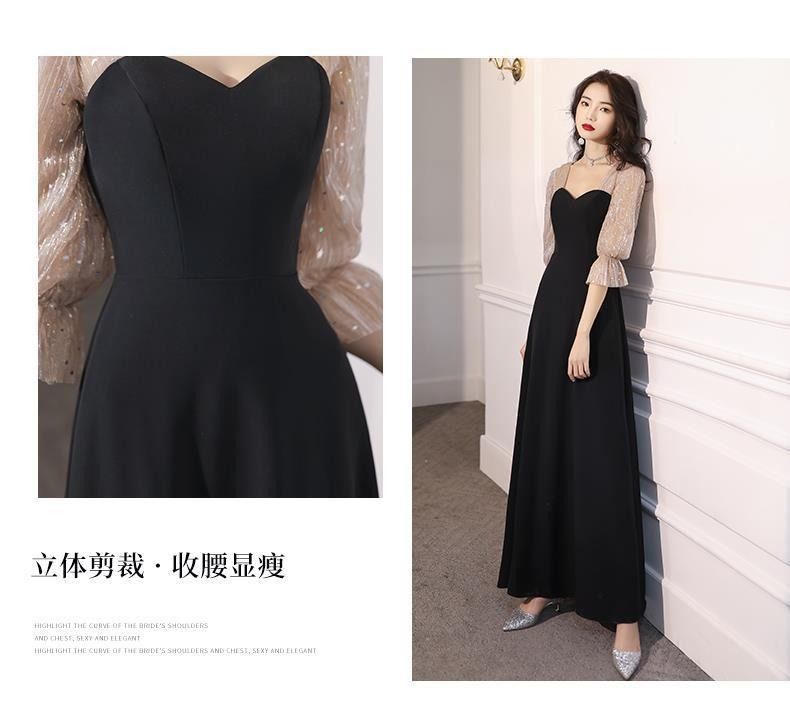 2024 Spring / Summer Long-sleeved New High-end Atmosphere Show Temperament Daily Wear Long Birthday Party Dress Long Dress Three-dimensional Tailoring Slim Soft Comfortable Dignified Atmospheric