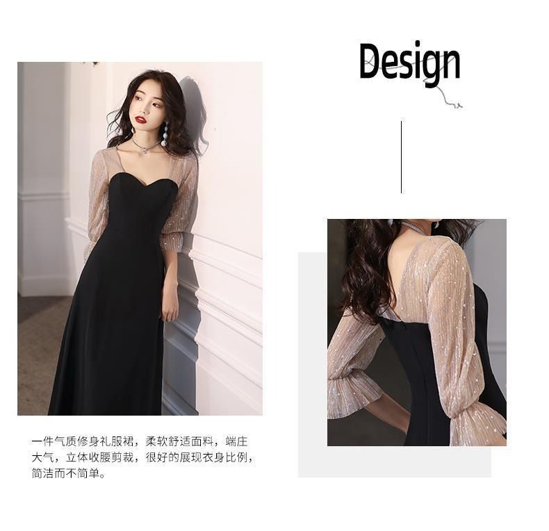 2024 Spring / Summer Long-sleeved New High-end Atmosphere Show Temperament Daily Wear Long Birthday Party Dress Long Dress Three-dimensional Tailoring Slim Soft Comfortable Dignified Atmospheric