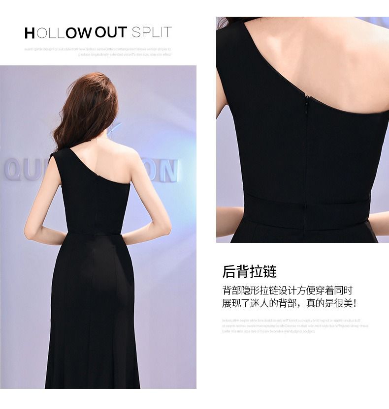 2024 Africa Europe Host Evening Dress Light Luxury Niche One-shoulder Black Long Dress Fishtail One-shoulder Dress Women Tie-dye Process
Slim Fishtail Sexy Elegant Temperament Comfortable