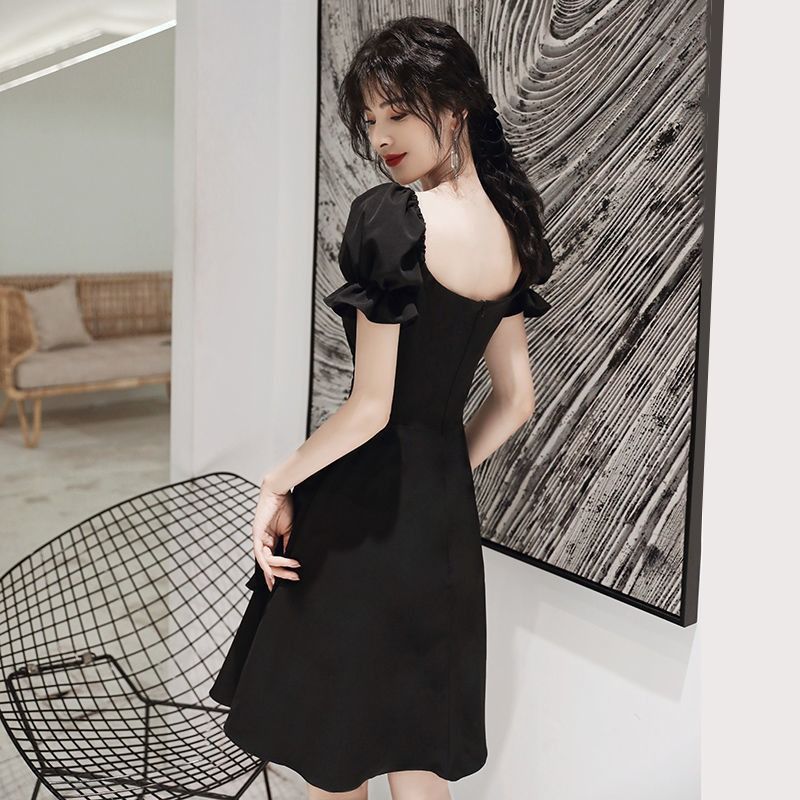 2024 Africa Europe Evening Dress Toast Brides Small Evening Dress Wedding Usually Wear Wine Red Dress Spring / Summer Solid Color Elements Three-dimensional Cut Waist Design Fashion Elegant