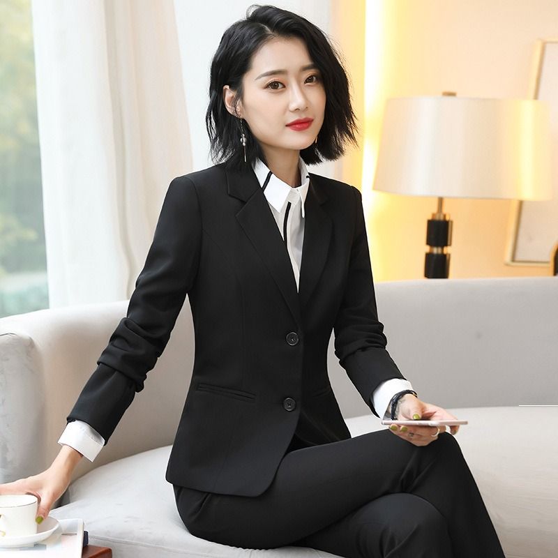 2024 Africa Autumn / Winter Professional Suit Suit Women's Trousers Two Buttons Small Fashion Suit Formal Temperament Large Size Generous Natural Simple Skin Friendly Breathablecargo