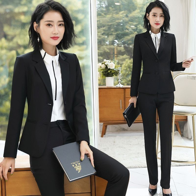 2024 Africa Autumn / Winter Professional Suit Suit Women's Trousers Two Buttons Small Fashion Suit Formal Temperament Large Size Generous Natural Simple Skin Friendly Breathablecargo