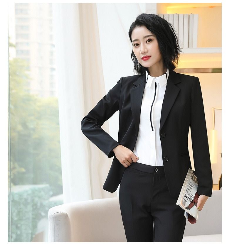 2024 Africa Autumn / Winter Professional Suit Suit Women's Trousers Two Buttons Small Fashion Suit Formal Temperament Large Size Generous Natural Simple Skin Friendly Breathablecargo