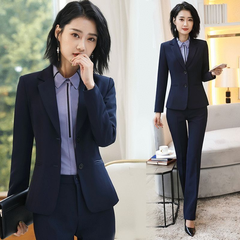 2024 Africa Autumn / Winter Professional Suit Suit Women's Trousers Two Buttons Small Fashion Suit Formal Temperament Large Size Generous Natural Simple Skin Friendly Breathablecargo