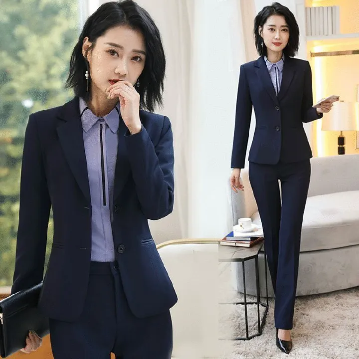 2024 Africa Autumn / Winter Professional Suit Suit Women's Trousers Two Buttons Small Fashion Suit Formal Temperament Large Size Generous Natural Simple Skin Friendly Breathablecargo