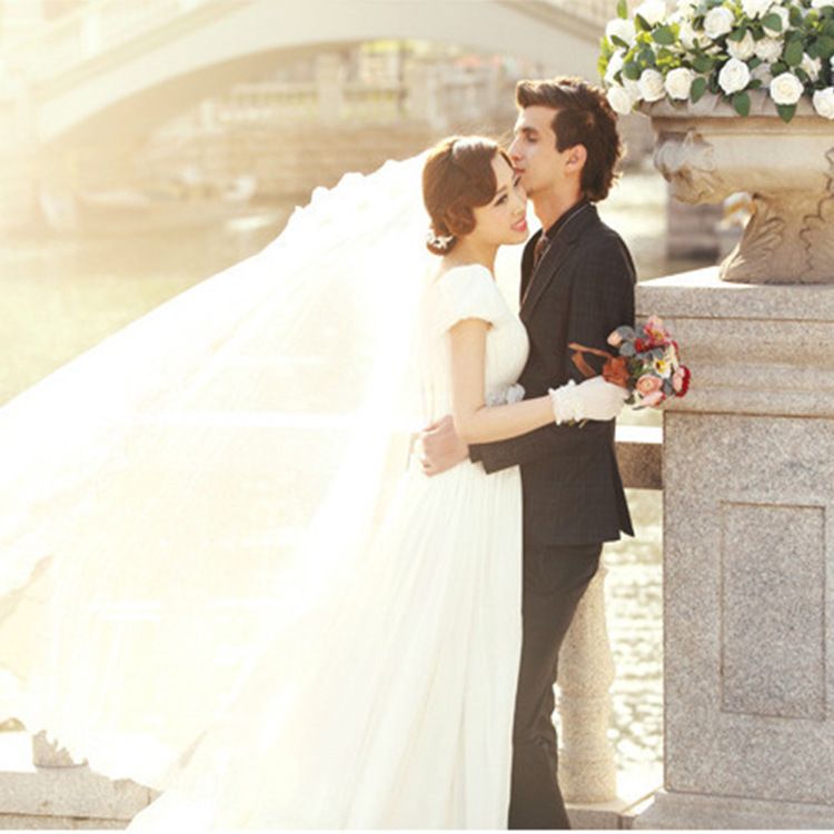 Wholesale Of 3-Meter Long Headdress Wedding Dress New Wedding Accessories Tail Wedding Dress Special Extended Lace Headdress
