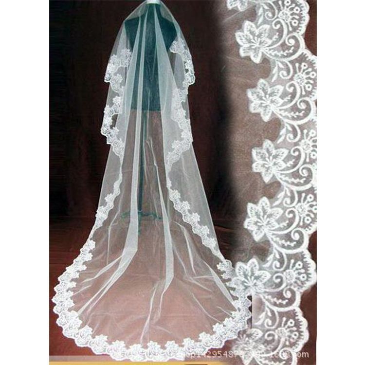 Wholesale Of 3-Meter Long Headdress Wedding Dress New Wedding Accessories Tail Wedding Dress Special Extended Lace Headdress
