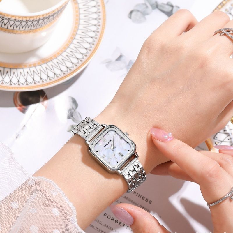 Luxury 30M Waterproof Steel Band Crystal Women Calendar Women Watches Luminous Business Women's Rose Gold Date Watches Lovers' Ladies Leisure Metal  Watches+ Luxury Gift Box Lovers Girlfriends Wife's