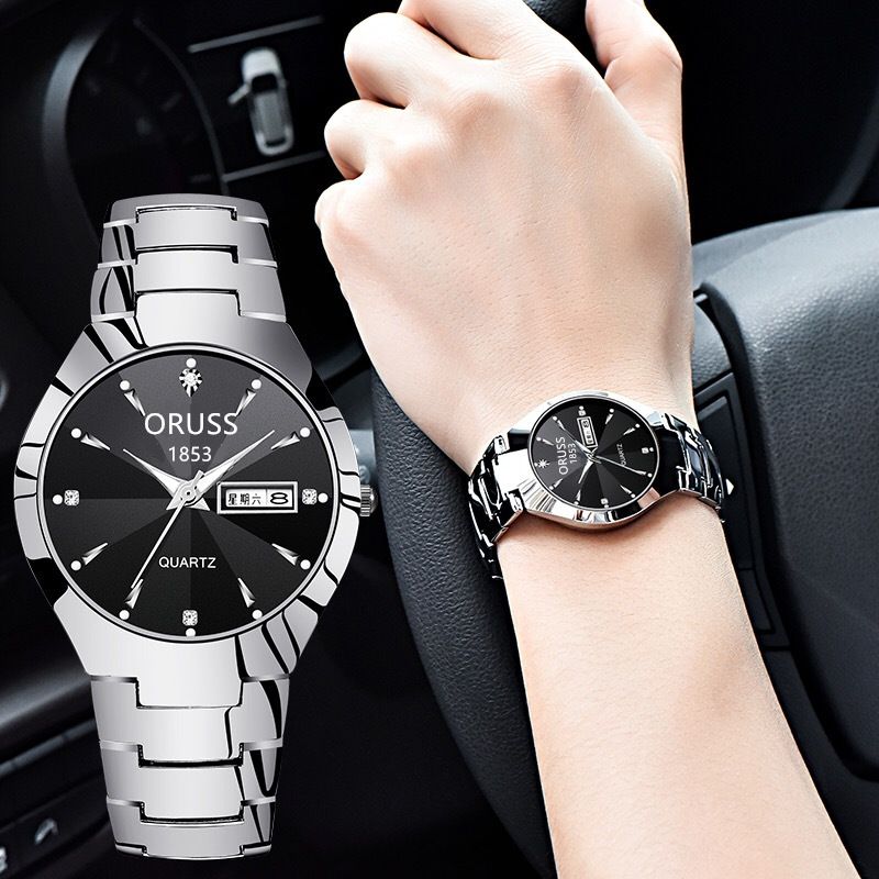 Luxury Hot Sale 30M Waterproof Steel Band Calendar Watches Luminous Business Women's Date Watches Lovers' Ladies Leisure Metal  Watches+ Luxury Gift Box Lovers Girlfriends Wife's Birthday Holiday Surp