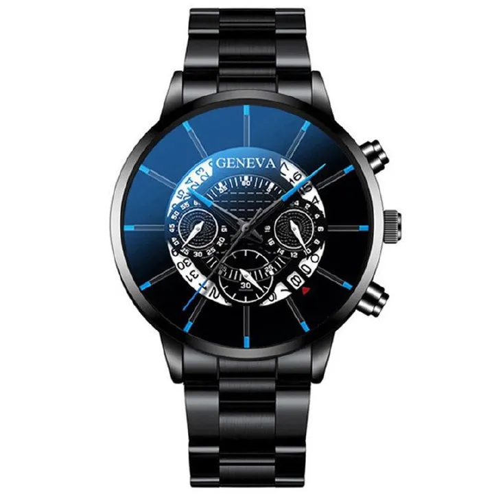 Popular GENEVA Quartz Watch Minimalist Business Watch Men's Watch Calendar Steel Band Watch Men's Leisure Fashion Watch Personalized Watch Men's Quartz Watch