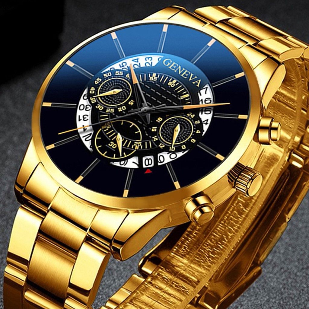 Popular GENEVA Quartz Watch Minimalist Business Watch Men's Watch Calendar Steel Band Watch Men's Leisure Fashion Watch Personalized Watch Men's Quartz Watch