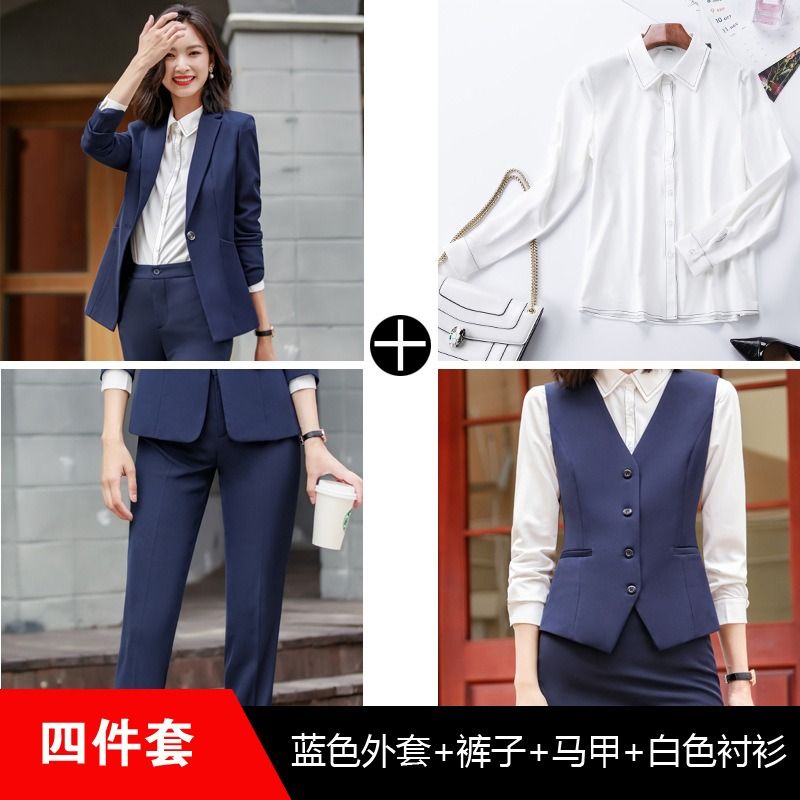 High End Office Lady Suit White Collar Business Cloth Lady Formal Work Suit  Women Formal Dress Grey Suit Jacket 2024 new Spring Autumn Long-sleeved Temperament Slim-fit Professional Suit