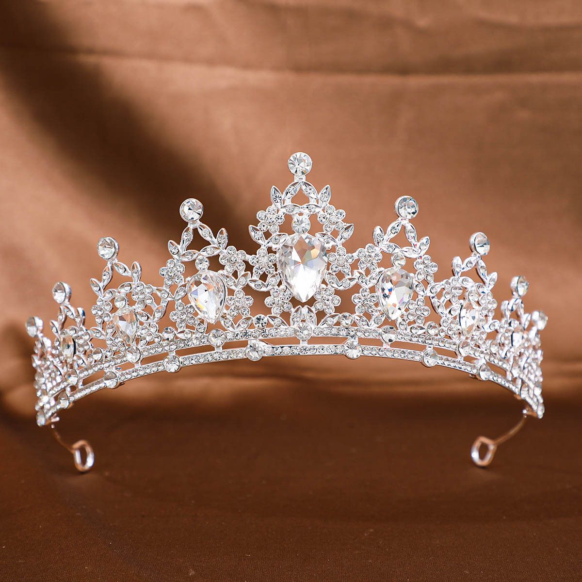 Baroque Crown Bridal Tiara Bridal Crown Violet Rhinestone Luxurious Bride Wedding Jewelry