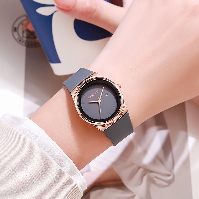 Fashion New Korean Design Sen Series Personality Women Watches Set (1PC Watch + 1PC Bracelet)Female Students Ladies Pu Leather Belt Metal Case Gift Leisure Watches + Luxury Gift Box Lovers Girlfriends
