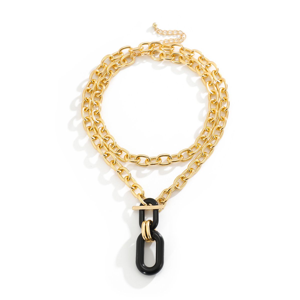 European And American Fashion Jewelry New Multi-Layer Metal Necklace Women's High-End Collar Chain Two-Piece Set Of Artistic And Retro Chain Street Trendsetter Fashion Accessories