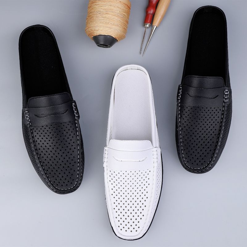 SocNoDn Mens Fashion Designer Male Casual Breathable Spring Summer Leather Loafers Slip on Office Driving Flat Shoes Quality