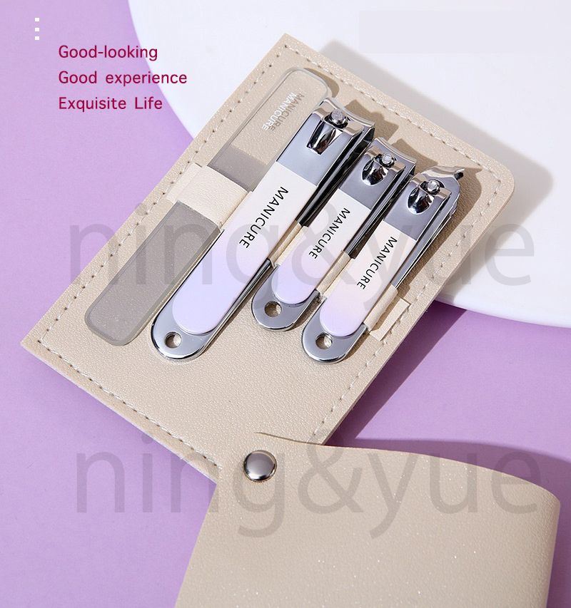 Household nail clippers 4-piece set stainless steel portable nail clipper set nail clippers for foot repair beauty and nail art tools