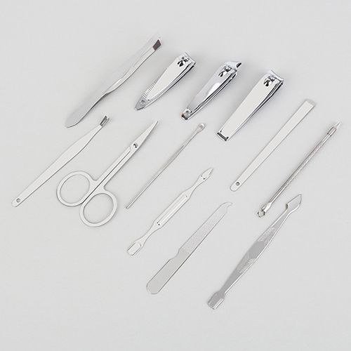12-piece beauty set, finger care, nail clippers, cleanser, cuticle, pedicure, nail art, ear pick, peeling tool, small scissors, box, makeup set, manicure tool