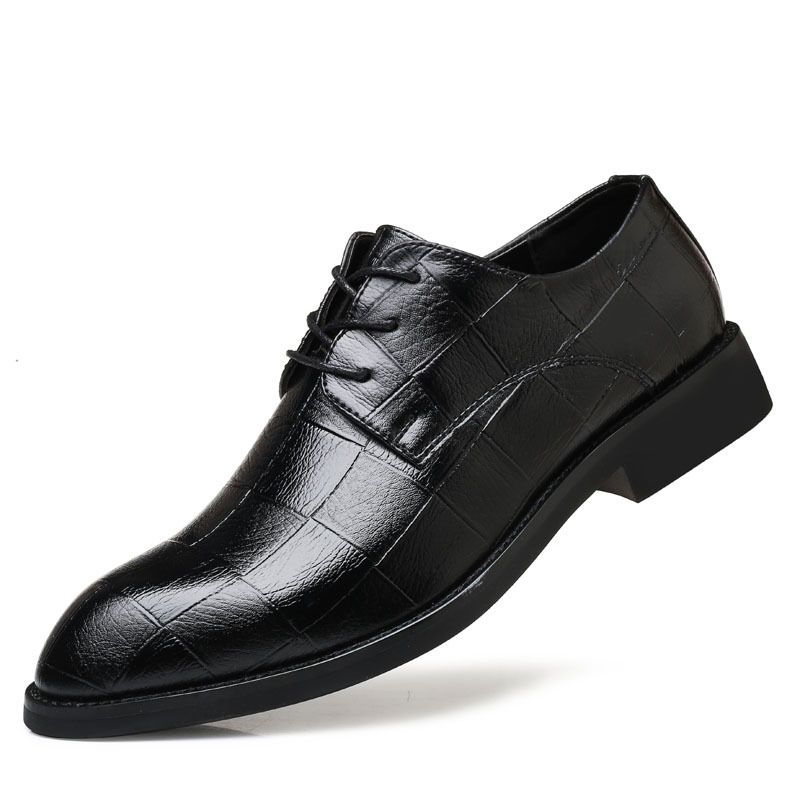 [Break Code Promotion ]Office shoes for men business men's shoes British business shoes black pointed PU leather shoes men's fashion trendy wedding shoes