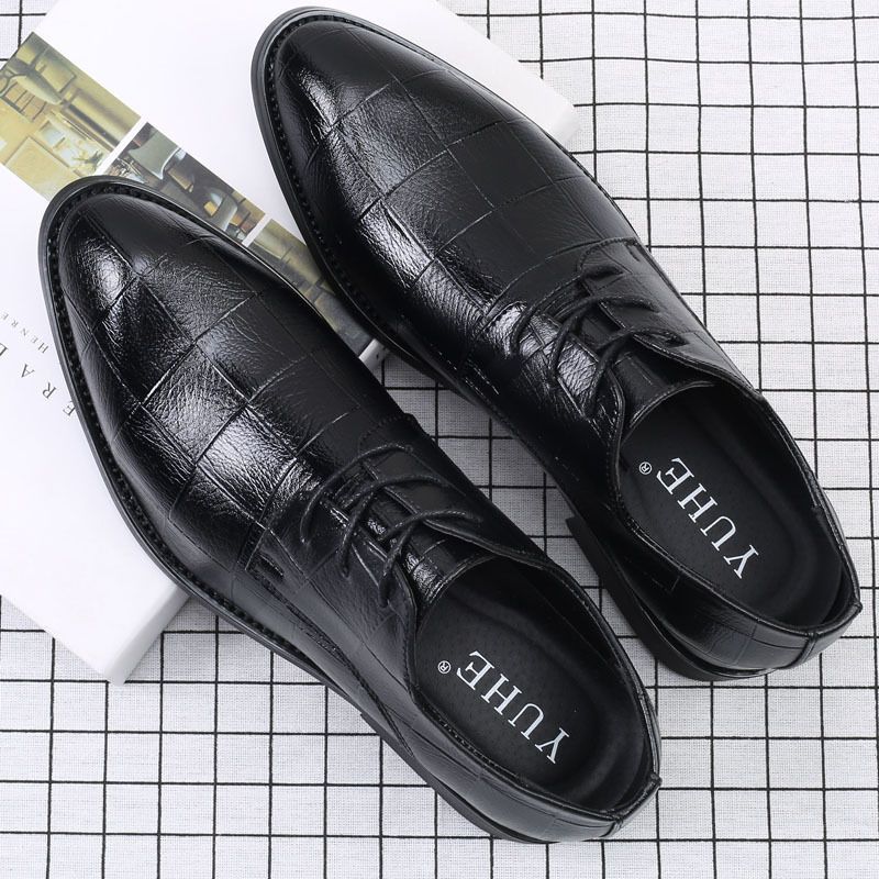 [Break Code Promotion ]Office shoes for men business men's shoes British business shoes black pointed PU leather shoes men's fashion trendy wedding shoes