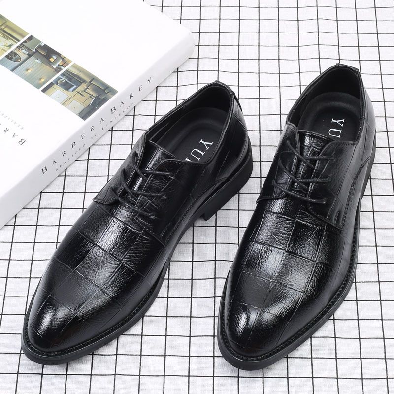 [Break Code Promotion ]Office shoes for men business men's shoes British business shoes black pointed PU leather shoes men's fashion trendy wedding shoes