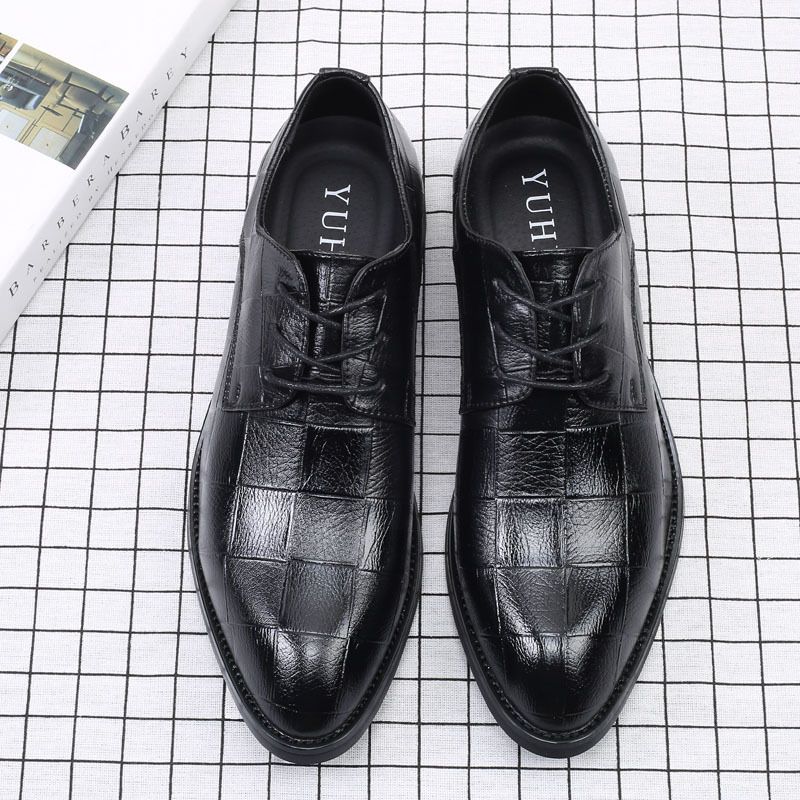 [Break Code Promotion ]Office shoes for men business men's shoes British business shoes black pointed PU leather shoes men's fashion trendy wedding shoes