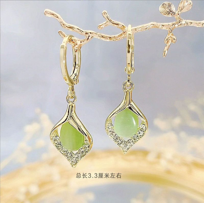 pete za wanawake kujitia Women Jewelry Angel Eyes Luxurious and High-end Drop Cat's Eye Earrings