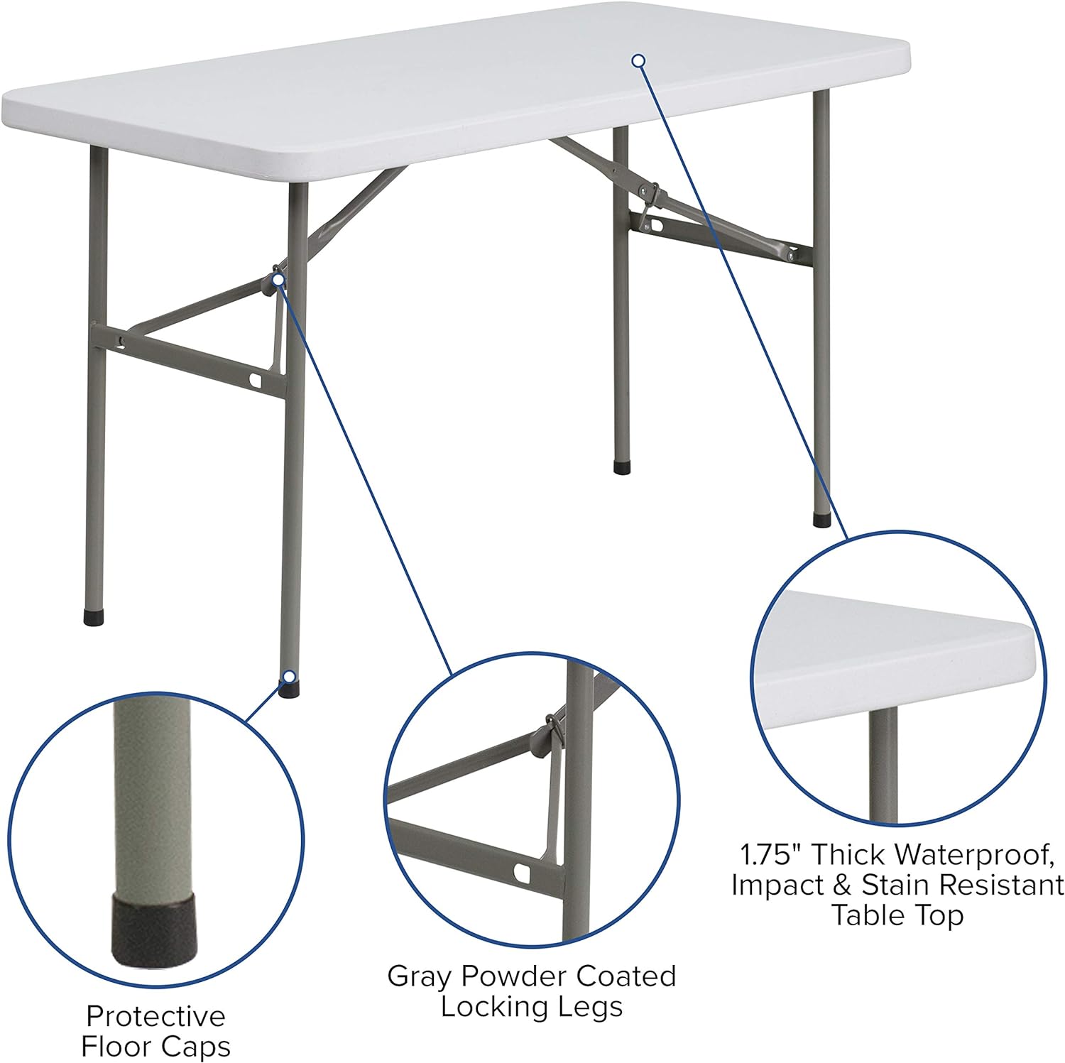 Adjustable Foldable Table For Outdoor And Indoor-1.2mtrs