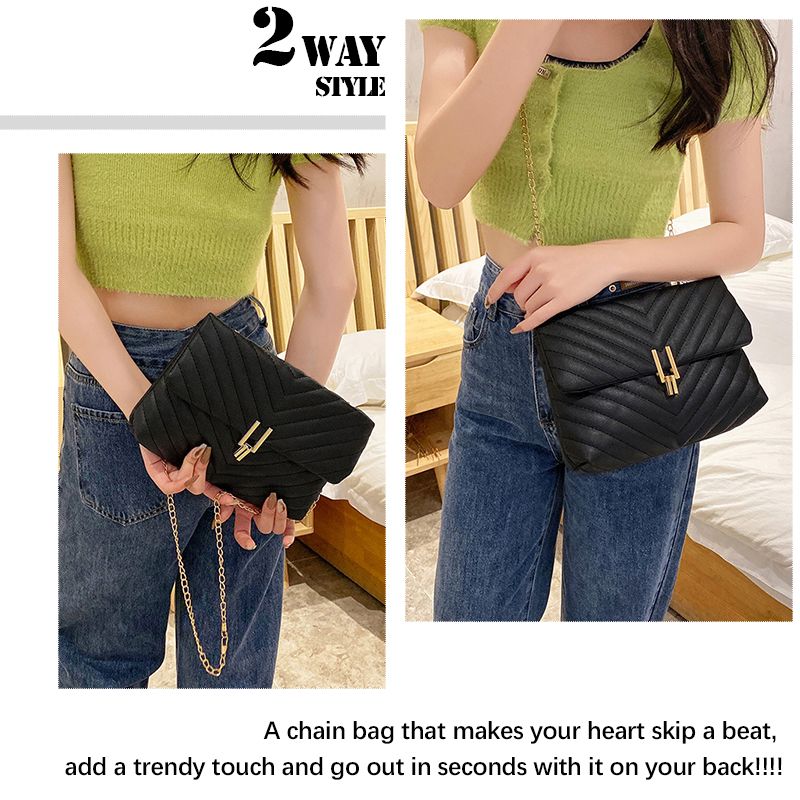 Women Small Cross-body Bag Ladies Chain Bag Phone Bag Clutch Mini Black Bag