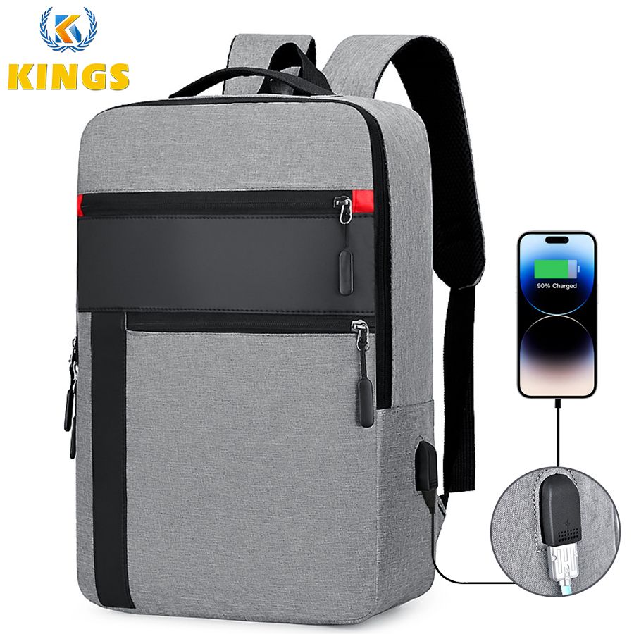 Newly Arrived 15.6inch Backpack Men Bag Laptop Bag Red Dot Rucksack School bag Grey