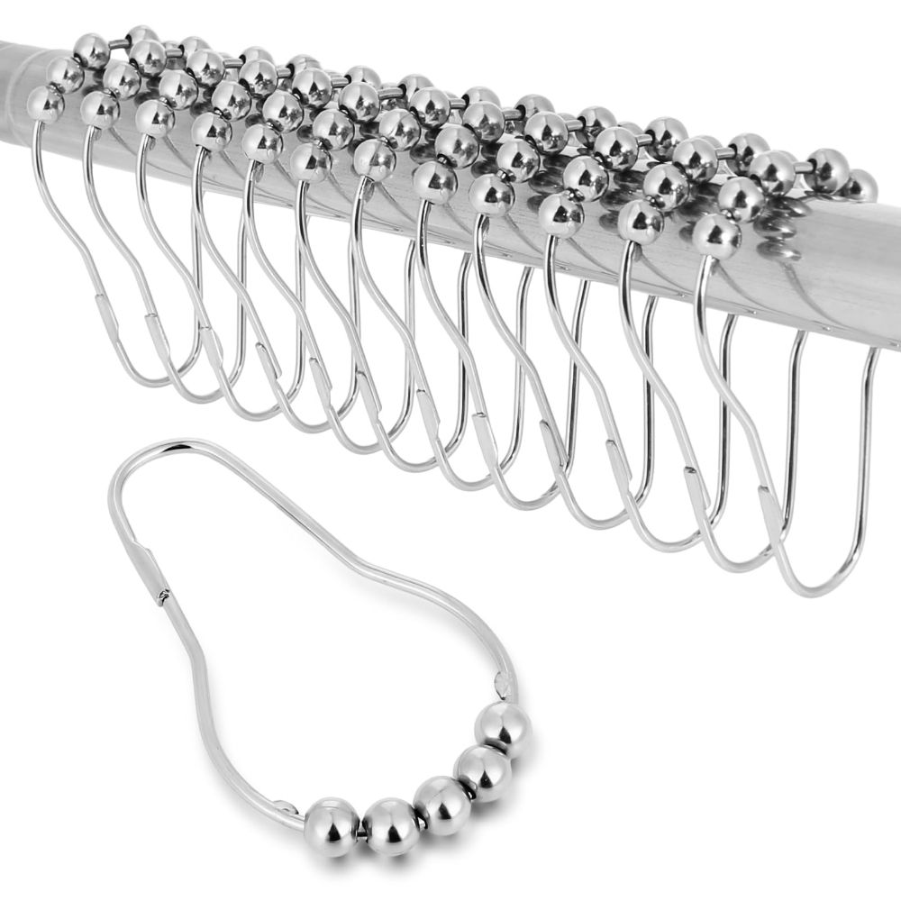 Shower Curtain Hooks Rings for Bathroom - 12 Pcs