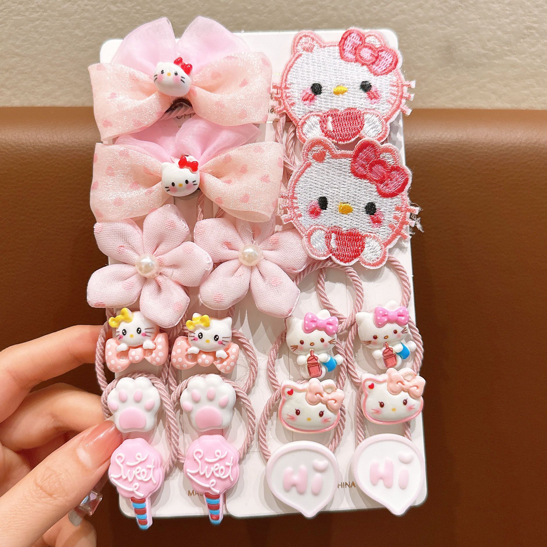 18/20Pcs Children Elastic Hair Ties Blingbling Kuromi Cute Candy Color Hair Bands Girls Hair Ring Soft Ponytail Holder Hair Accessories for Infants Toddlers Kids Teens