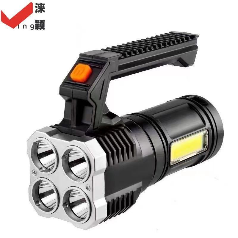 One factory Cross border strong light long-range shooting handheld searchlight for home outdoor camping night fishing operation LED strong light USB rechargeable flashlight