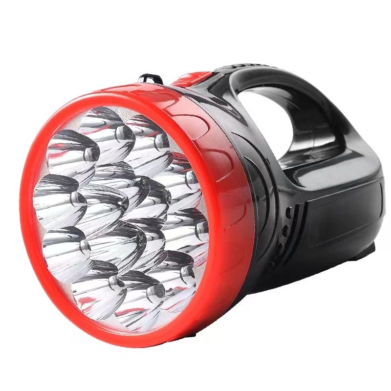 LED handheld searchlight, high-power fishing patrol mining light, 15 LED light, high-power firefighting flashlight