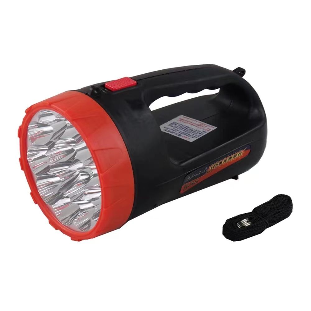 LED handheld searchlight, high-power fishing patrol mining light, 15 LED light, high-power firefighting flashlight