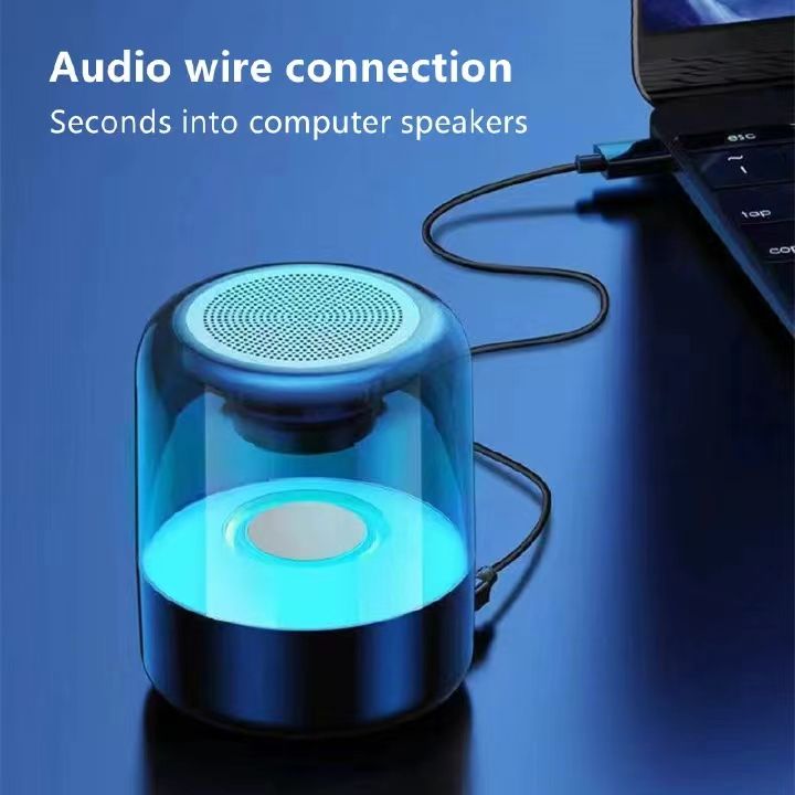 One factory  Portable Colorful Lights Wireless Bluetooth Speaker AUX Audio TF Card USB Playback 360 Surround Sound High-quality Subwoofe