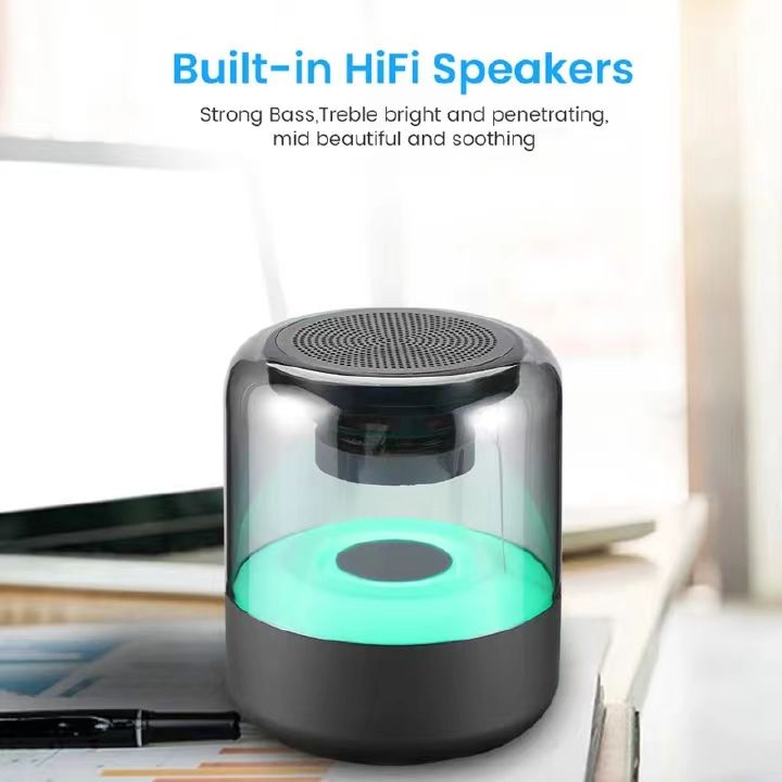 One factory  Portable Colorful Lights Wireless Bluetooth Speaker AUX Audio TF Card USB Playback 360 Surround Sound High-quality Subwoofe