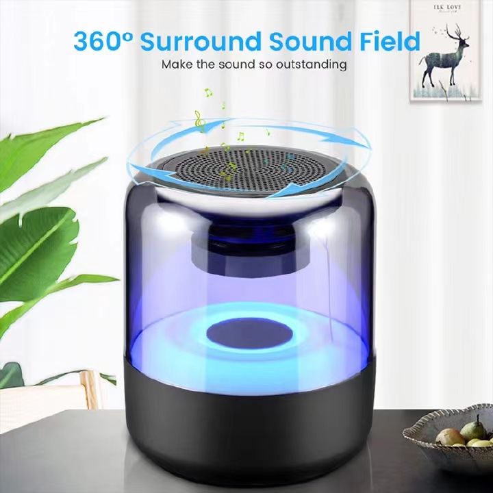 One factory  Portable Colorful Lights Wireless Bluetooth Speaker AUX Audio TF Card USB Playback 360 Surround Sound High-quality Subwoofe