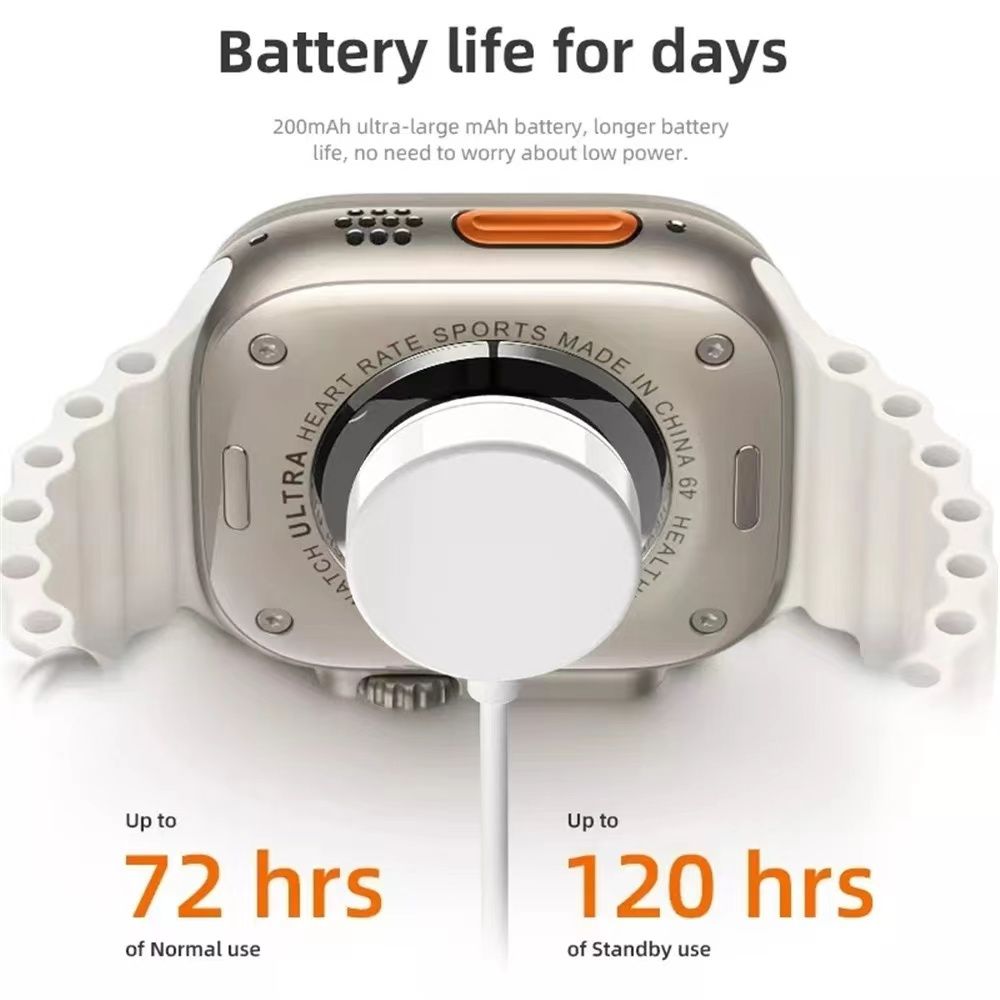 Ultra Smart Watch Bluetooth Calls Wireless Charger Mens Watch Women Sport Fitness Smartwatch for Apple Xiaomi Android Phone