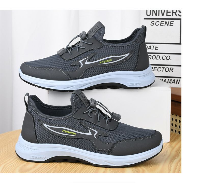 Men's shoes lace-up fly-knit sports shoes Boys casual Sneakers Walking shoes comfortable soft soled non-slip mesh shoes running shoes athleti