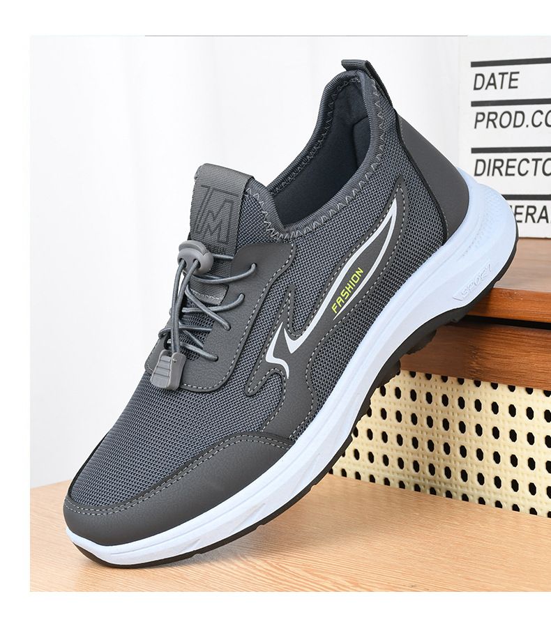 Men's shoes lace-up fly-knit sports shoes Boys casual Sneakers Walking shoes comfortable soft soled non-slip mesh shoes running shoes athleti