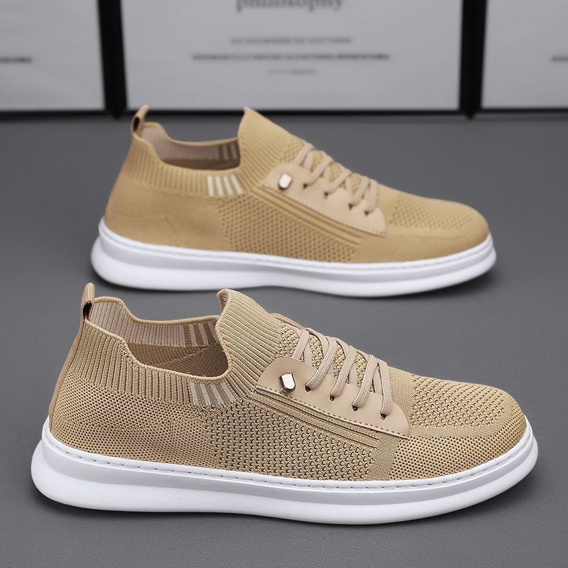 Men's net surface breathable sports casual shoes flying fabric soft sole fashion shoes boy's sneakers students running gym shoes